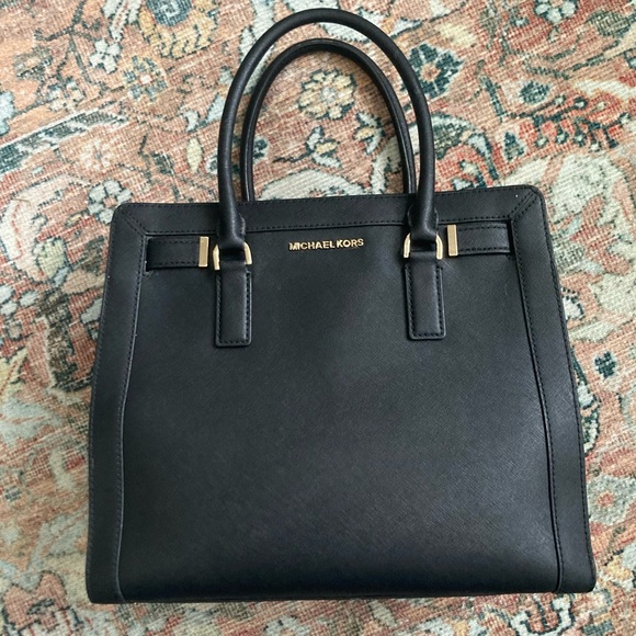 Michael Kors Handbags - MICHAEL KORS LARGE BLACK AND GOLD BAG
